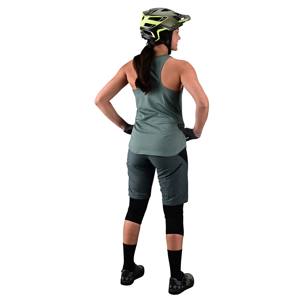 Womens Luxe Short No Liner Solid Steel Green - Image 4