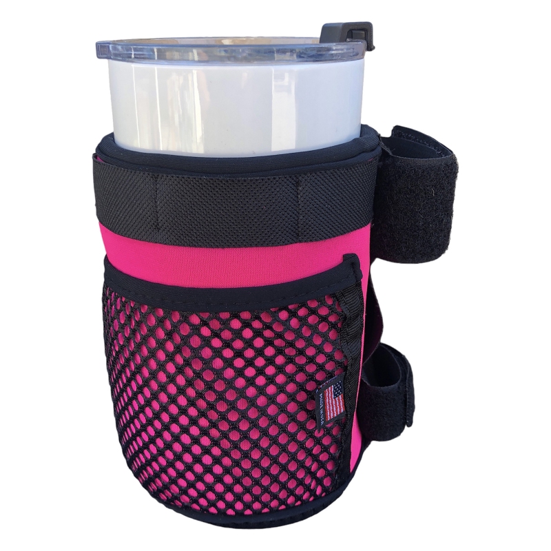 Cruiser candy Freedom E-Bike Drink & Phone Caddy Insulated Drink Holder Neoprene Pink Velcro Straps