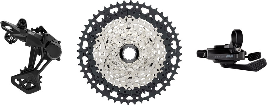 microSHIFT Advent MX 1x10-Speed Groupset - MX Trail Shifter MX Rear Derailleur Steel Cage Clutched 11-48t Cassette For HG Driver