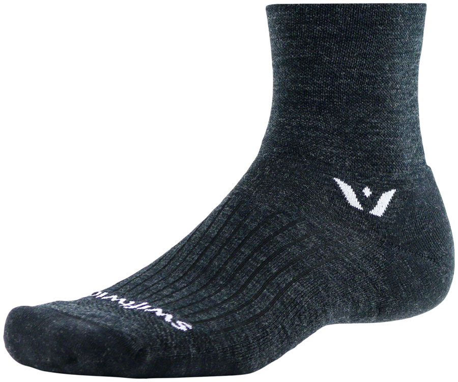 Swiftwick Pursuit Quarter Crew Socks - 4" Black variant 2