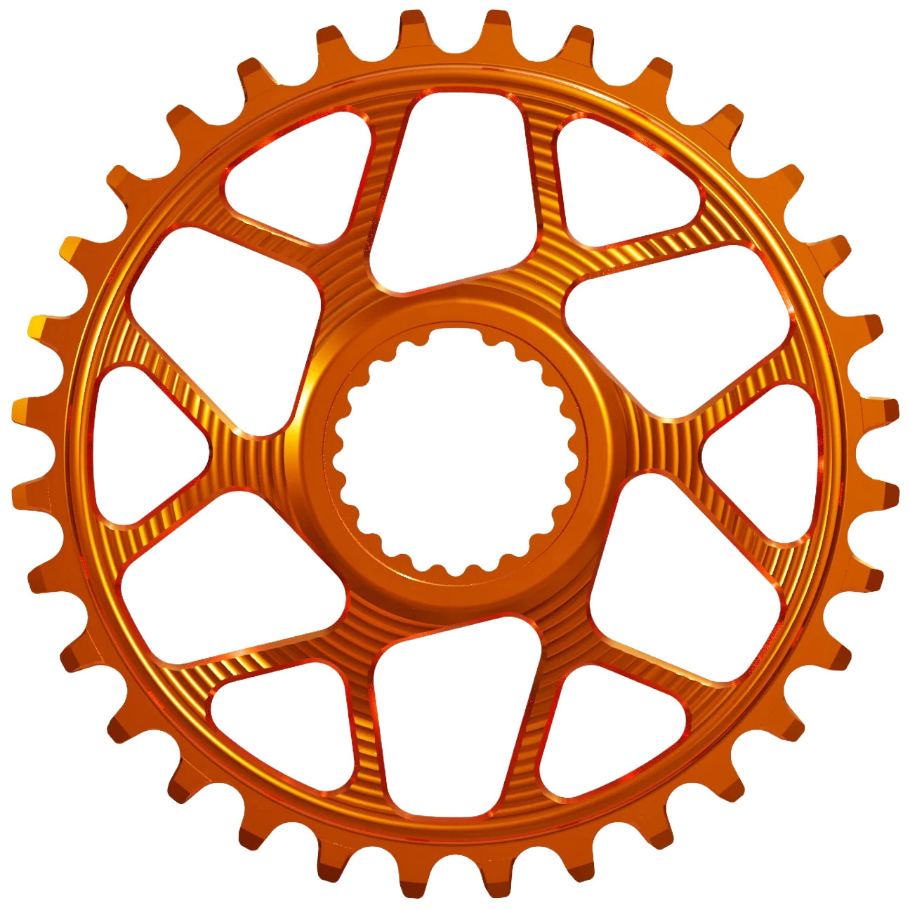 Works Components Round Chainring Shimano DM 30T Boost 3mm Orange