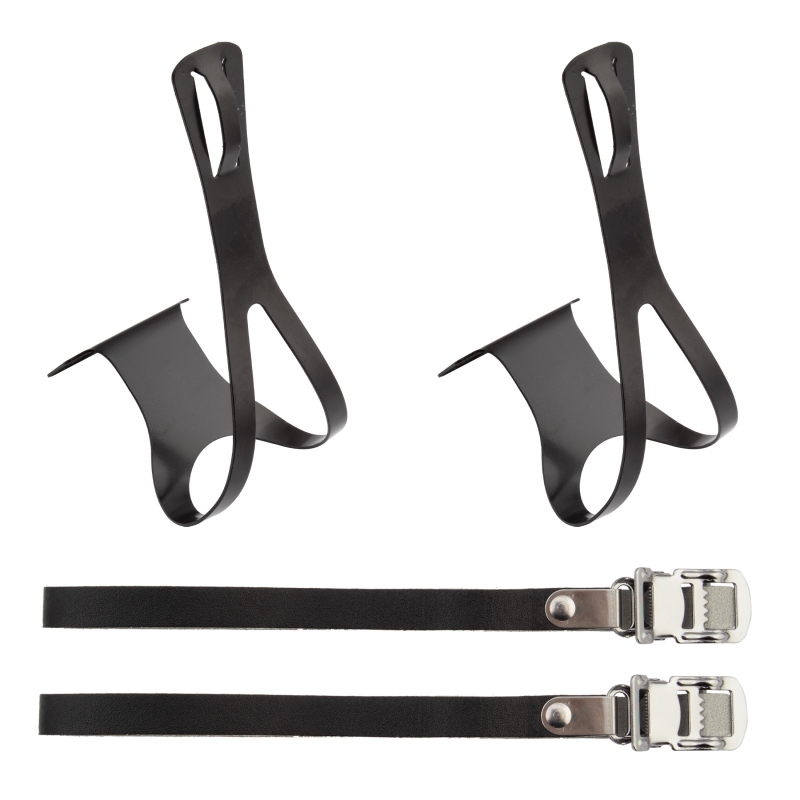Sunlite Racing Toe Clips X-Large Black Steel/Leather