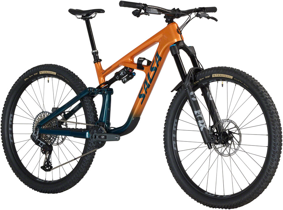 Salsa BLKthorn 145 C GX AXS Transmission Bike - Carbon Slate / Terracotta - Image 2