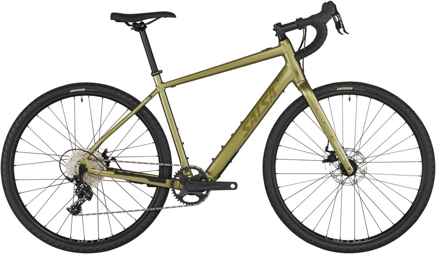 Salsa Confluence Drop Bar Apex 1 Ebike- 700c, Aluminum, Avocado Green