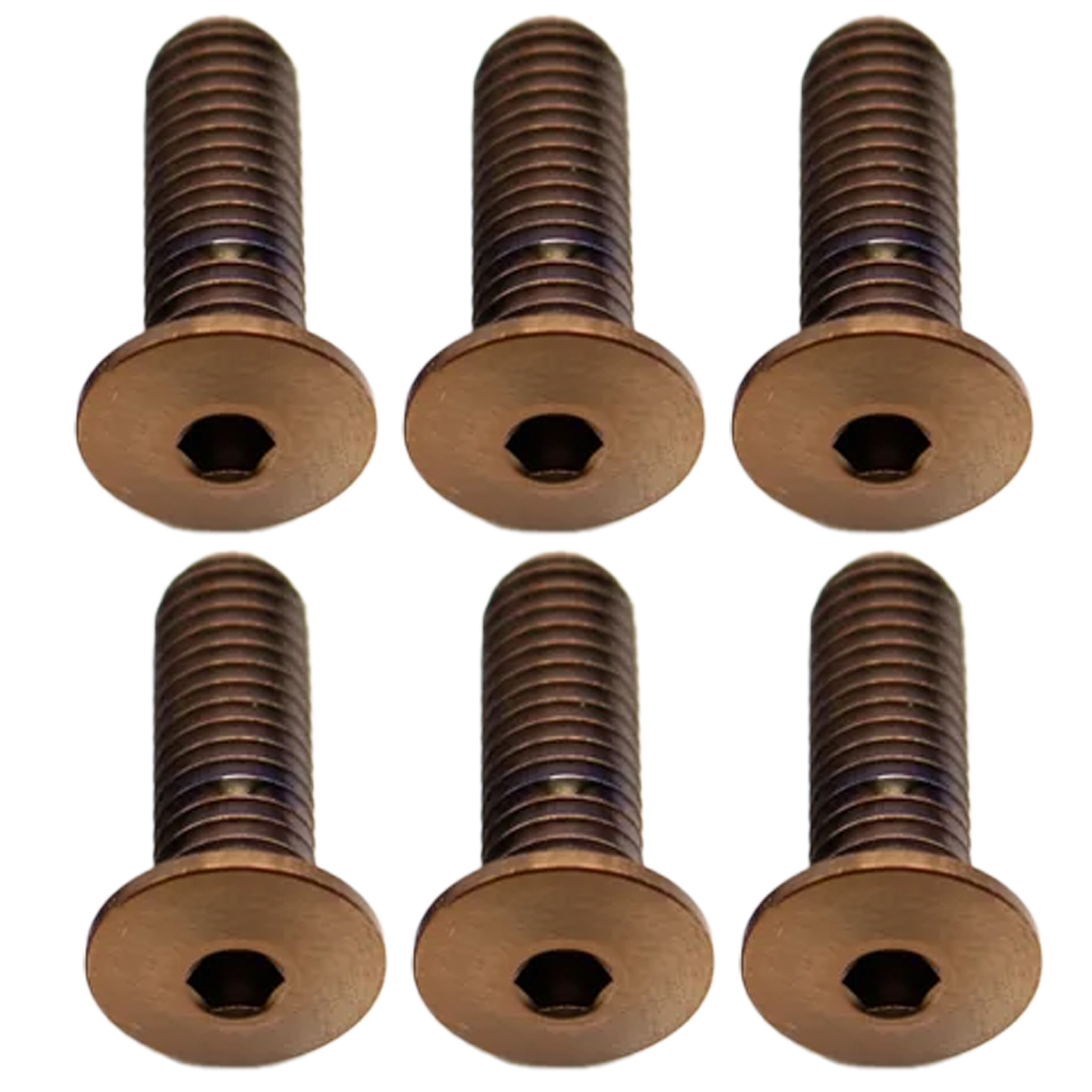Better Bolts Titanium Water Bottle Cage Bolts 15mmCopper 6/Count