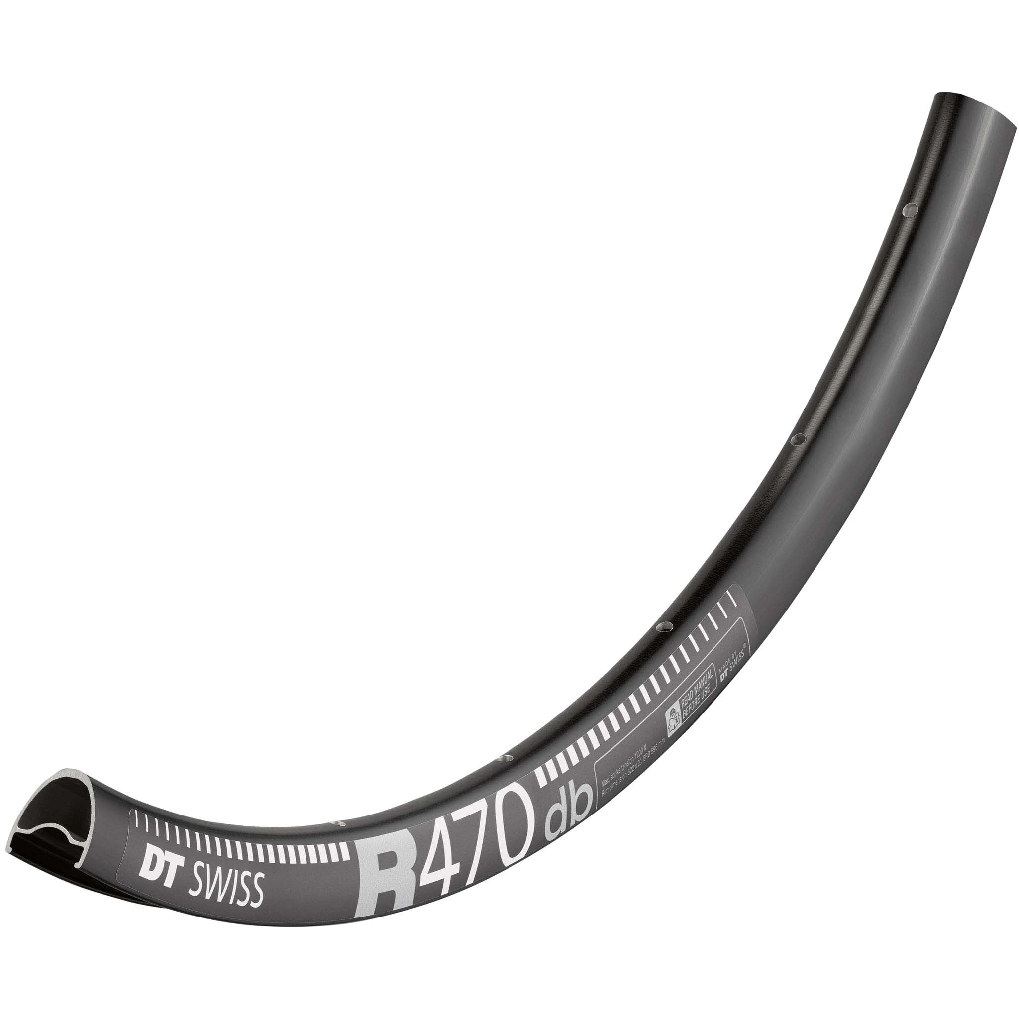 DT Swiss R 470 Disc 700c Rim - Jack-of-all-trades road rim, Single-pocket hollow rim construction/extrusion, Sleeved joint variant 2