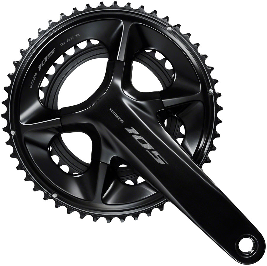 Shimano 105 FC-R7100 Crankset - 12-Speed, 110 Asymmetric BCD Hollowtech II Spindle Interface, Black - Image 22