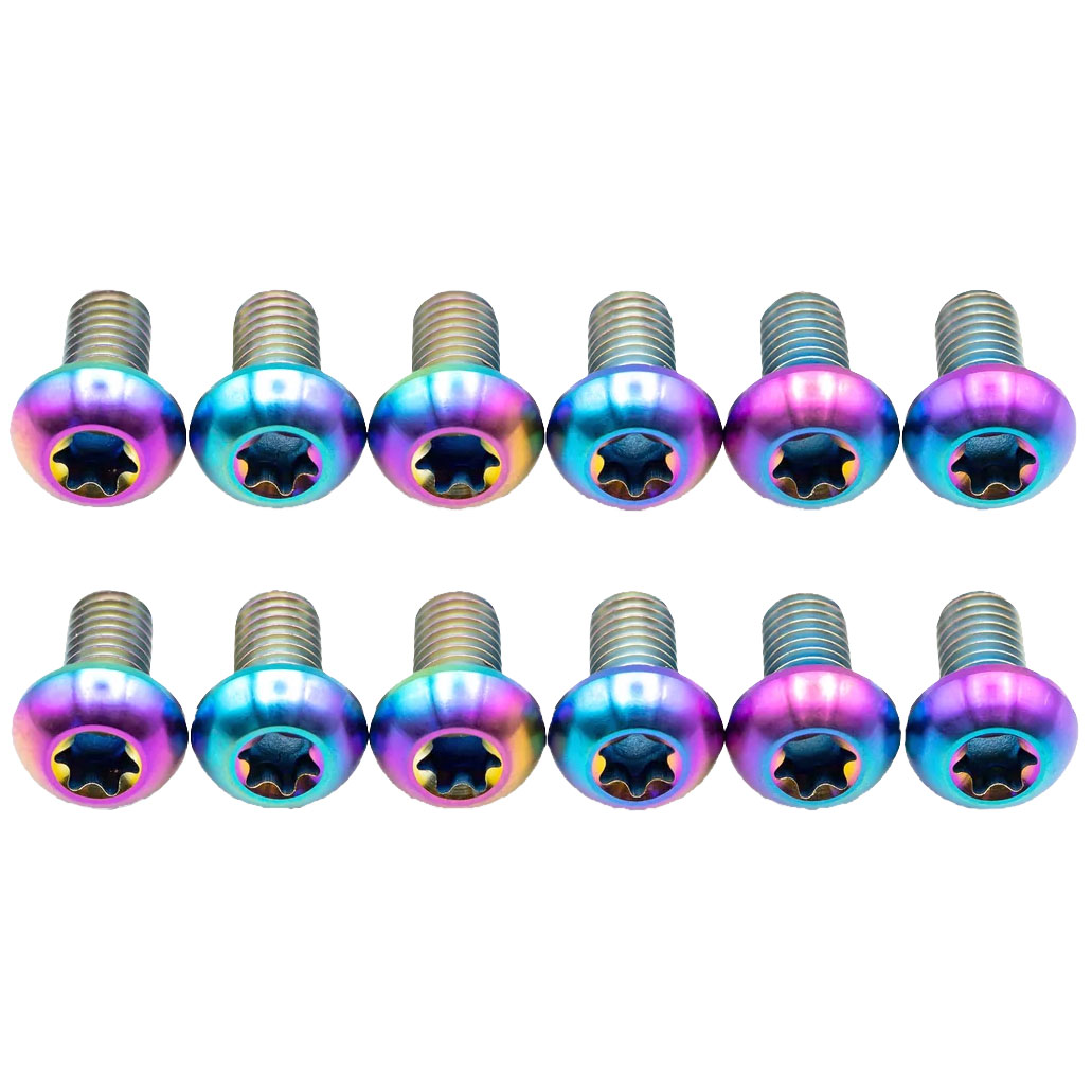 Better Bolts Titanium Buttonhead Rotor Bolt Kit Rainbow 12/Count