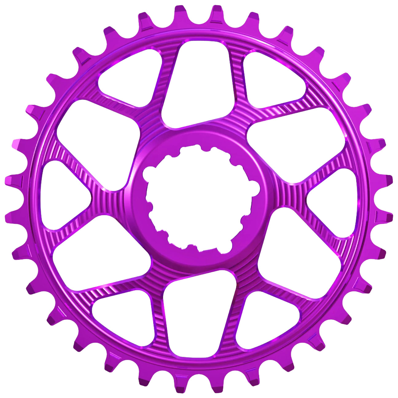 Works Components Round Chainring SRAM 3-Bolt 34T Boost 3mm Purple