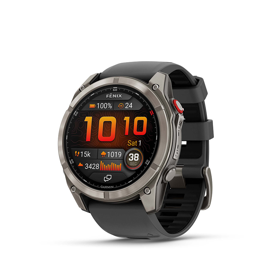 Garmin fenix 8 Pro 51 mm- AMOLED Sap. Watch Watch Color: Grey Wristband: Black - Silicone