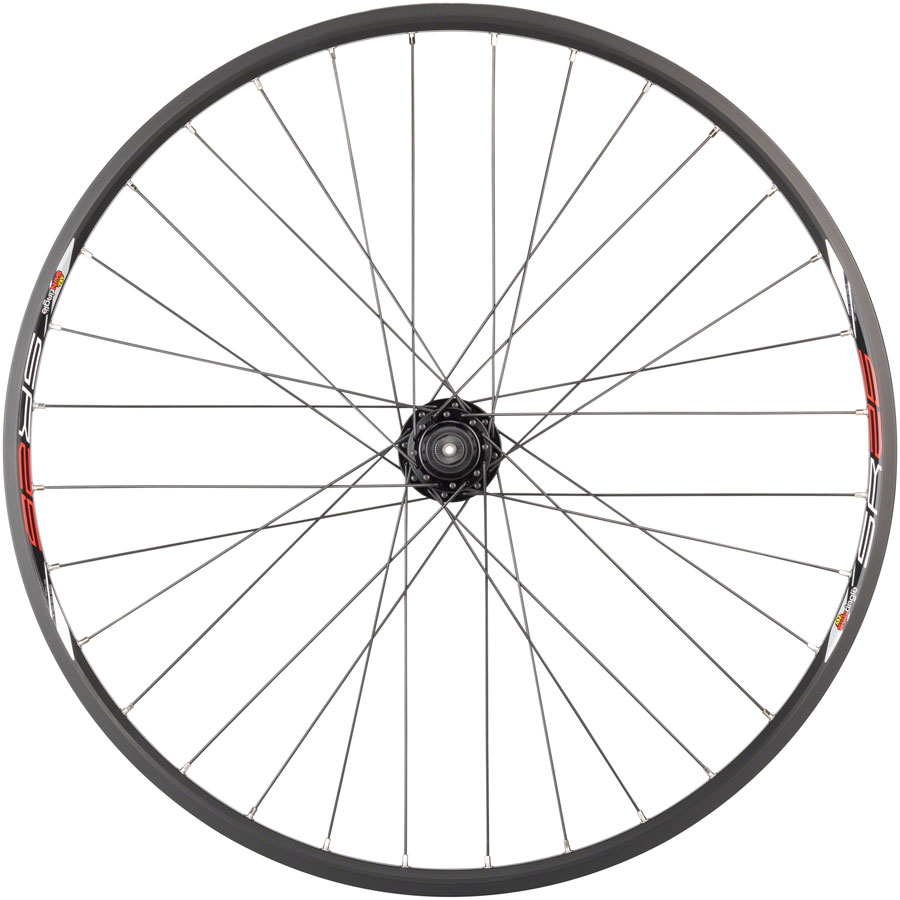 Quality Wheels Value Double Wall Series Disc Front Wheel - QR x 100mm 6-Bolt, Black - Image 5