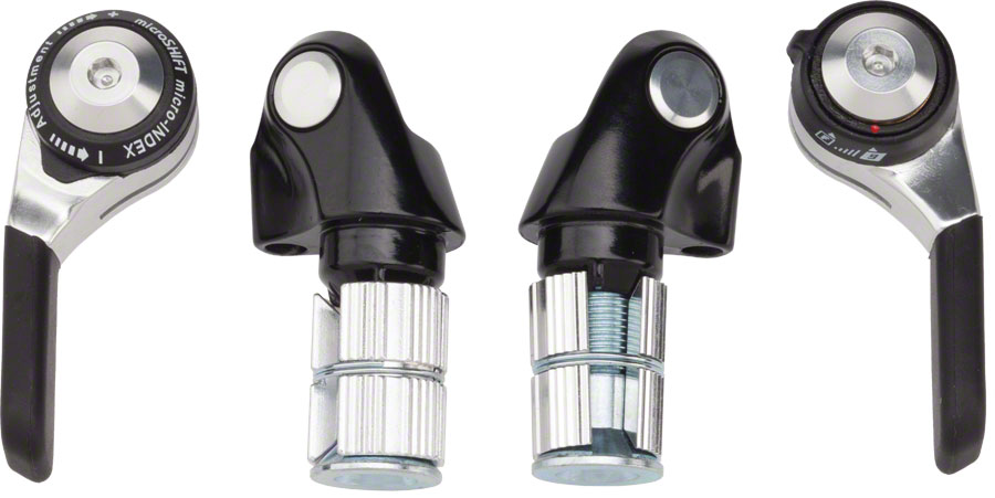 microSHIFT Bar End Shifter Set - Road Double/Triple Shimano Compatible variant 2