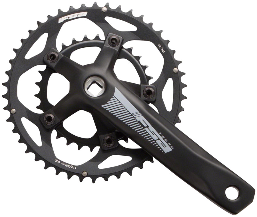 Full Speed Ahead Tempo Crankset - 165mm 10/11-Speed 46/30t JIS Spindle Interface BLK variant 2