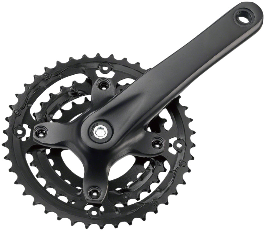 Samox AF29 Crankset - 9-Speed 48/36/26t 104/Riveted BCD JIS Square Taper Spindle Interface Spindle Bolts Sold Separate, Black Samox AF29 Crankset - 9-Speed 48/36/26t 104/Riveted BCD JIS Square Taper Spindle Interface Spindle Bolts Sold Separate, Black