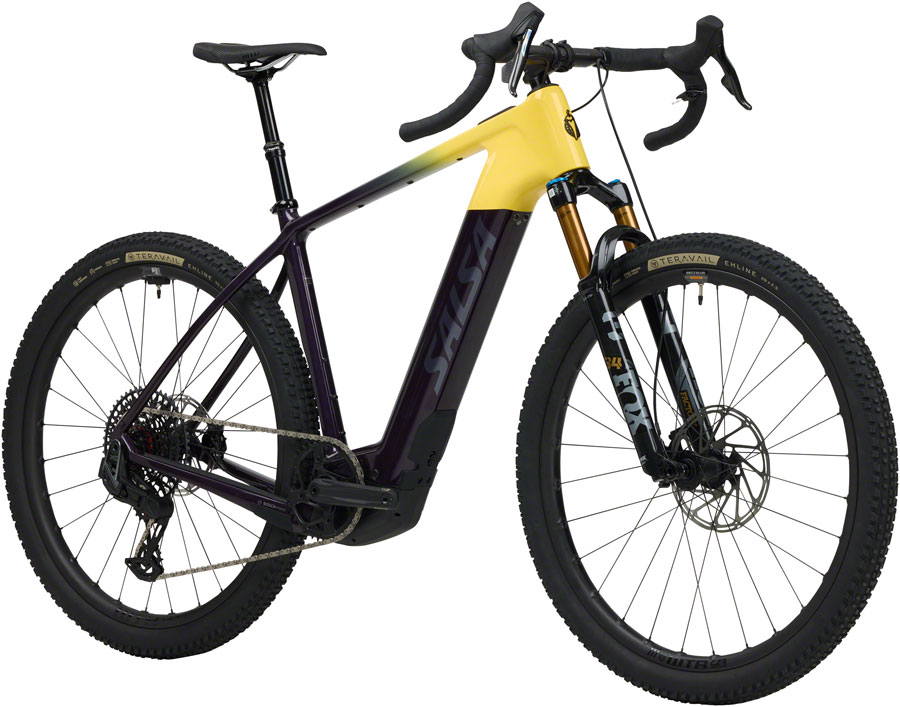 Salsa Tributary C Force XO AXS Transmission SUS Ebike - 29", Carbon, Amethyst/Yellow - Image 2
