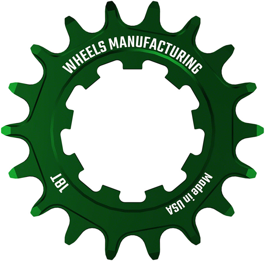 Wheels Manufacturing SOLO-SPEED Cog - 18t Fits SOLO-SPLINE SOLO-XD kits Green