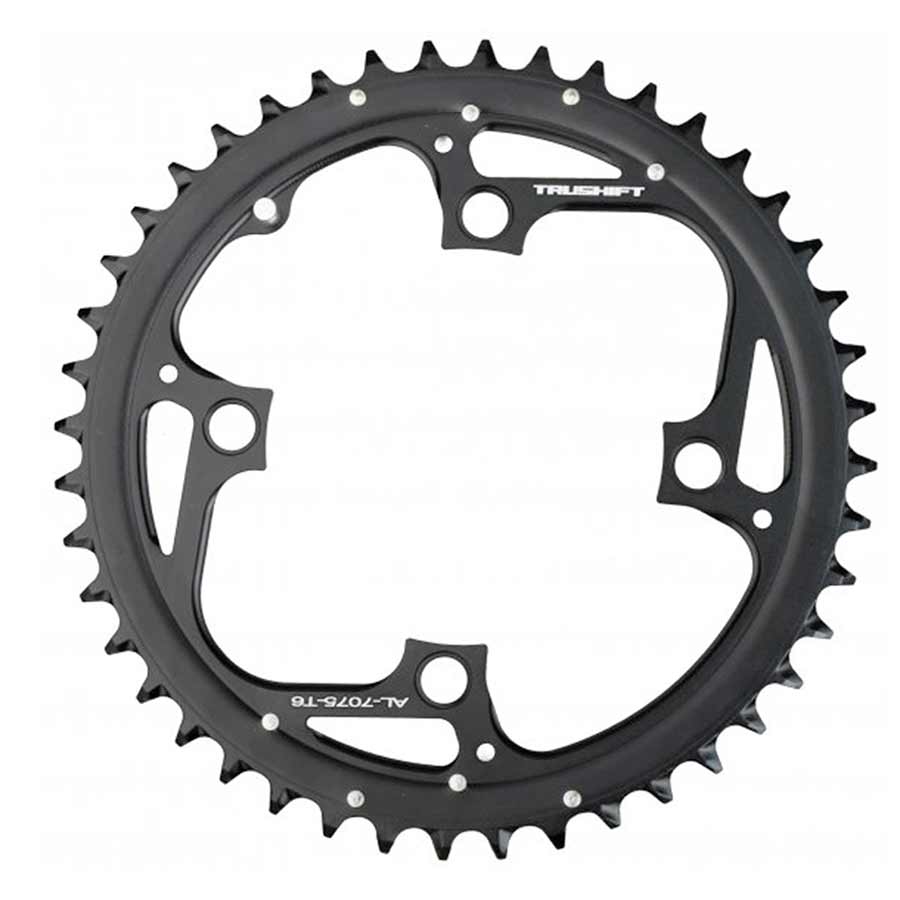 Truvativ 44T 9 sp BCD 104mm 4-Bolt Outer Chainring For 22/33/44 Aluminum Black 11.6215.186.000 Truvativ 44T 9 sp BCD 104mm 4-Bolt Outer Chainring For 22/33/44 Aluminum Black 11.6215.186.000