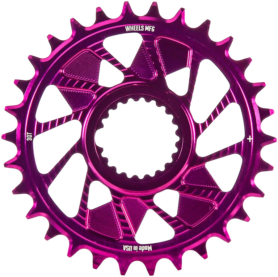 Wheels Manufacturing Direct Mount Chainring - 30t Shimano Direct Mount 1.5mm Inboard Offset HG+ Chain Compatible Purple Wheels Manufacturing Direct Mount Chainring - 30t Shimano Direct Mount 1.5mm Inboard Offset HG+ Chain Compatible Purple