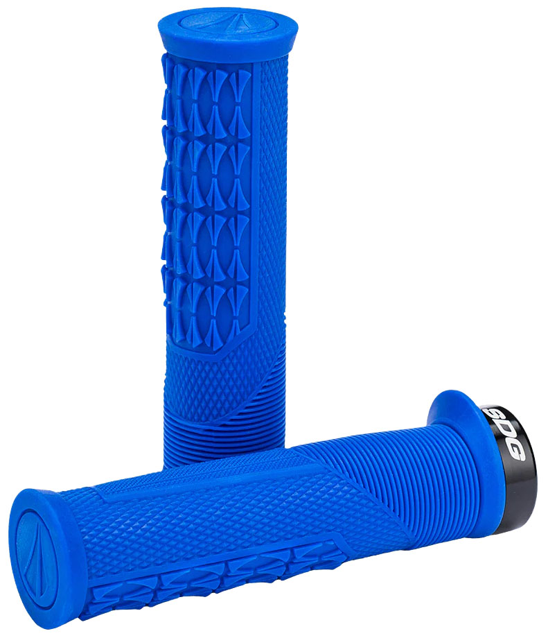 SDG Thrice OC Lock-On MTB Grips - Blue-Black