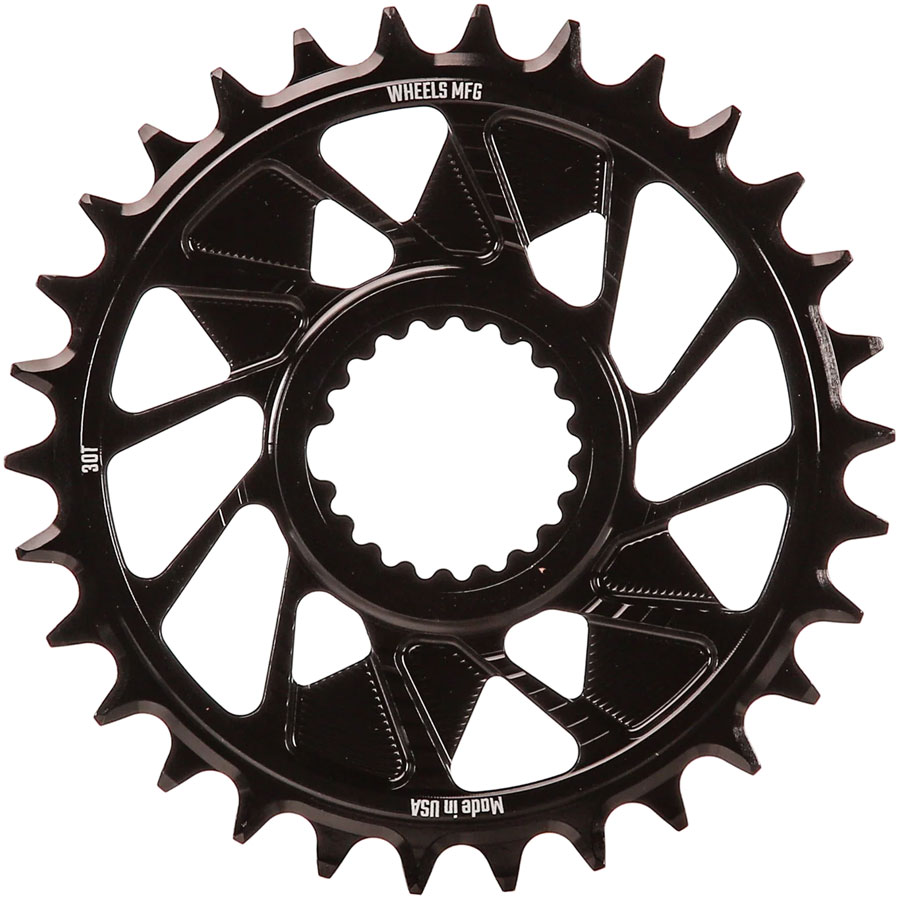 Wheels Manufacturing Direct Mount Chainring - 30t Shimano Direct Mount 1.5mm Outboard Offset T-Type Chain Compatible BLK