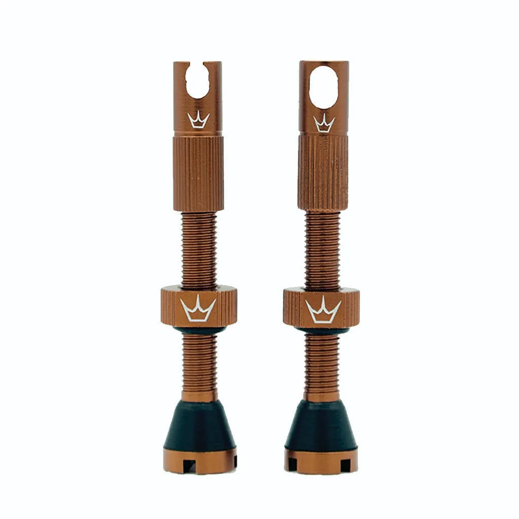 Peaty's Alloy Presta Tubeless Valve Stem Bourbon 42mm Pair