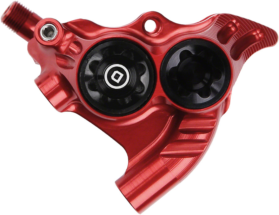 Hope RX4+ Disc Brake Caliper - Flat Mount Rear +20mm DOT Type Red Hope RX4+ Disc Brake Caliper - Flat Mount Rear +20mm DOT Type Red
