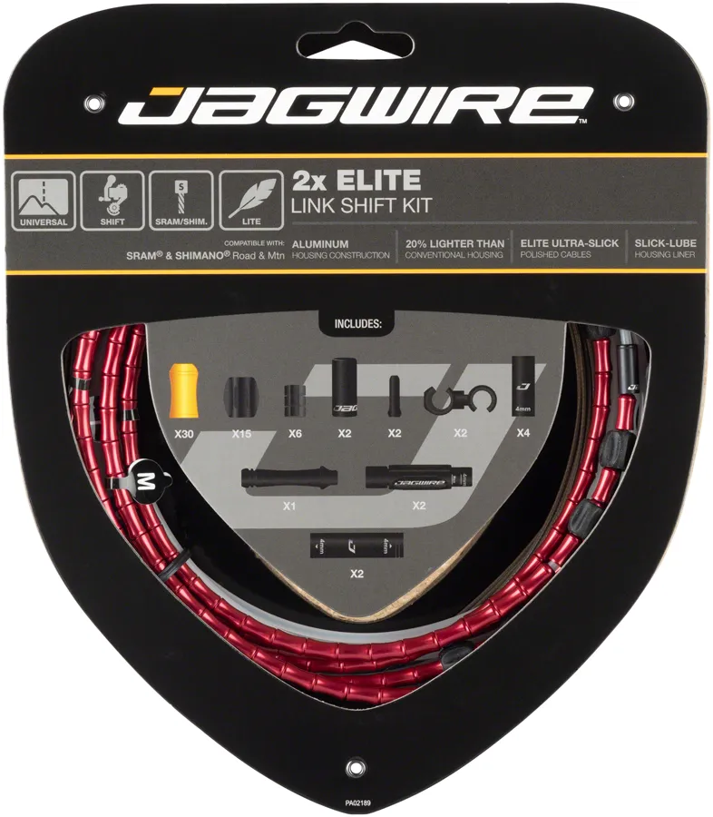 Jagwire 2x Elite Link Shift Cable Kit - SRAM/Shimano Polished Ultra-Slick Cables variant 4