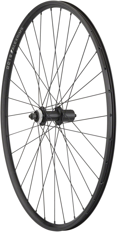 Quality Wheels Value Double Wall Series Rim+Disc Rear Wheel - 700 QR x135mm Center-Lock HG10 BLK Clincher 32H
