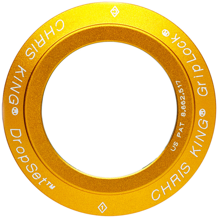Chris King DropSet 2-4 Headset Bearing Cap GripLock Assembly - Matte Gold 50th Anniversy