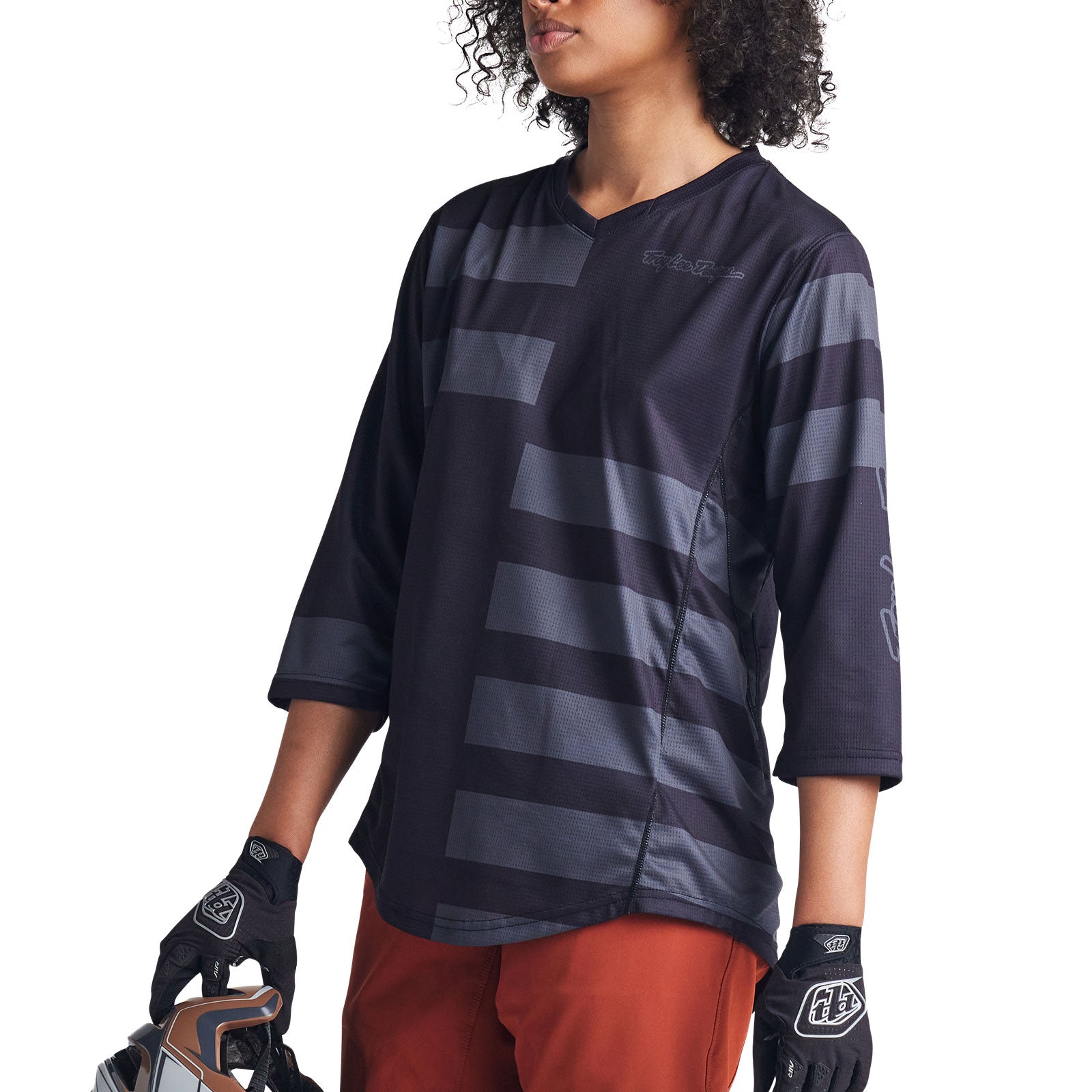 Womens Mischief Jersey Split Stripe Black - Image 8