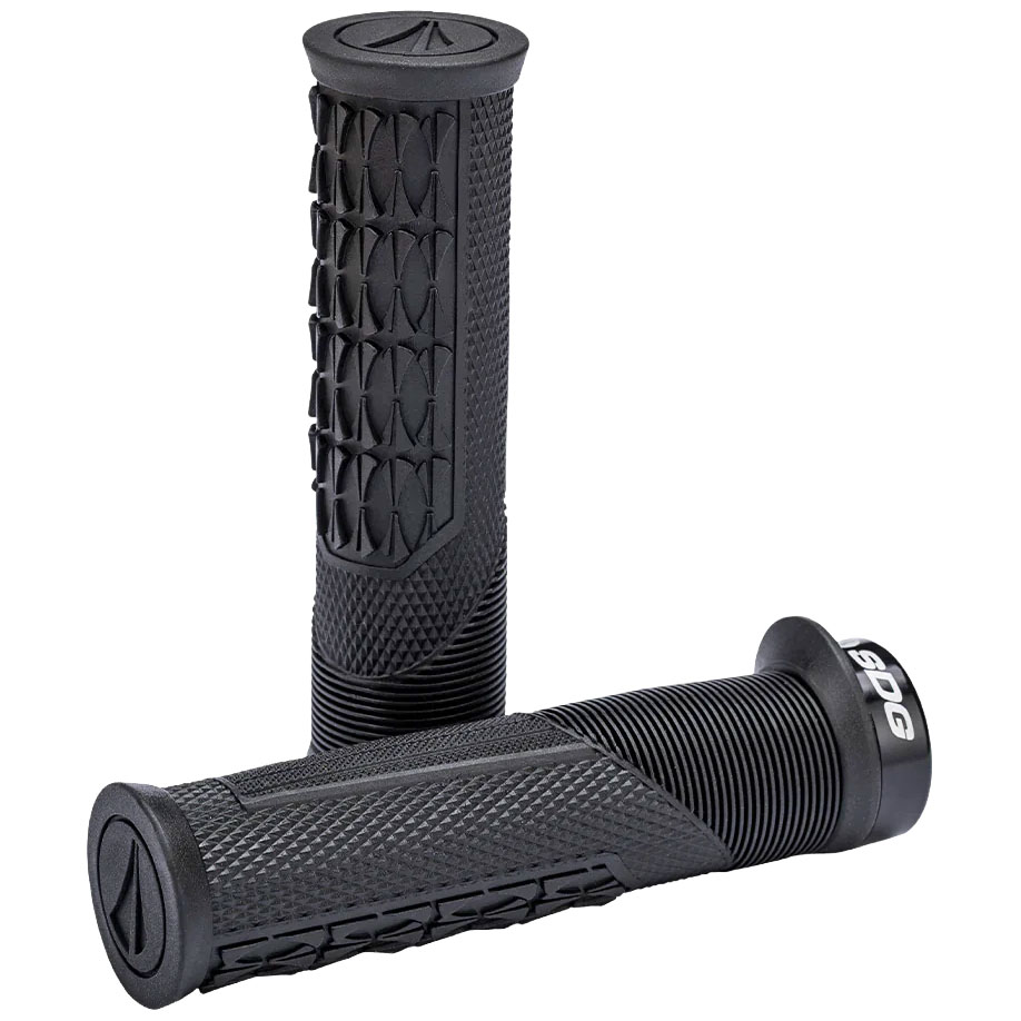 SDG Thrice OC Lock-On MTB Grips - Black-Black