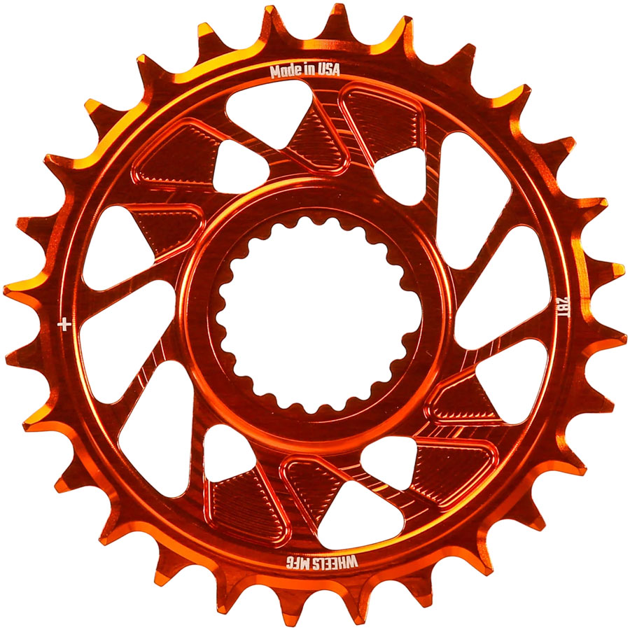 Wheels Manufacturing Direct Mount Chainring - 28t Shimano Direct Mount 1.5mm Outboard Offset HG+ Chain Compatible Orange Wheels Manufacturing Direct Mount Chainring - 28t Shimano Direct Mount 1.5mm Outboard Offset HG+ Chain Compatible Orange