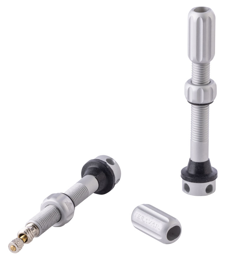 Teravail Alloy Tubeless Valves - Pair 48mm Matte Silver Teravail Alloy Tubeless Valves - Pair 48mm Matte Silver