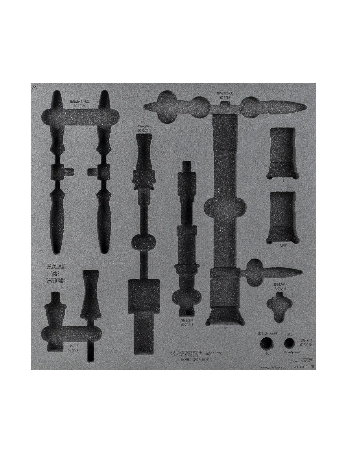 Unior Drawer Foam Insert Shared 3 Tool