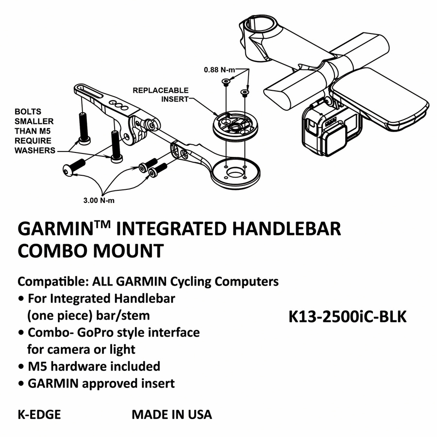 K-Edge Garmin Integrated Handlebar System Combo Mount - Image 3