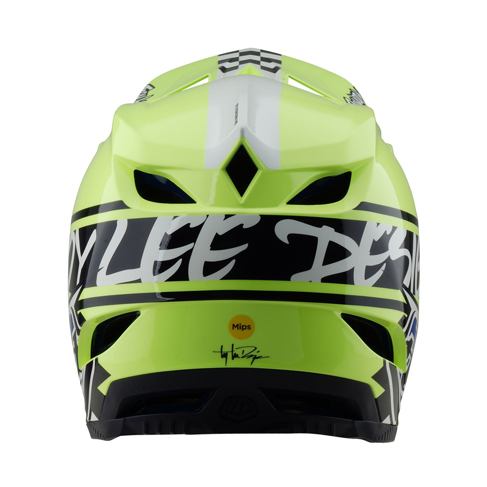 D4 Polyacrylite Helmet Fifty-50 Navy / Glo Yellow - Image 3