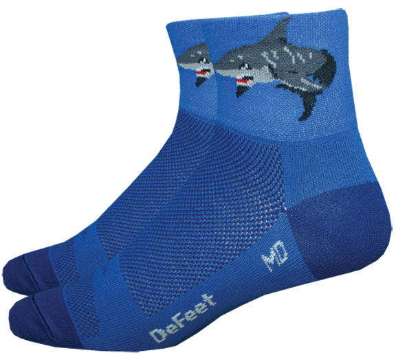 DeFeet Aireator 3" Shark Attack! Socks - Blue