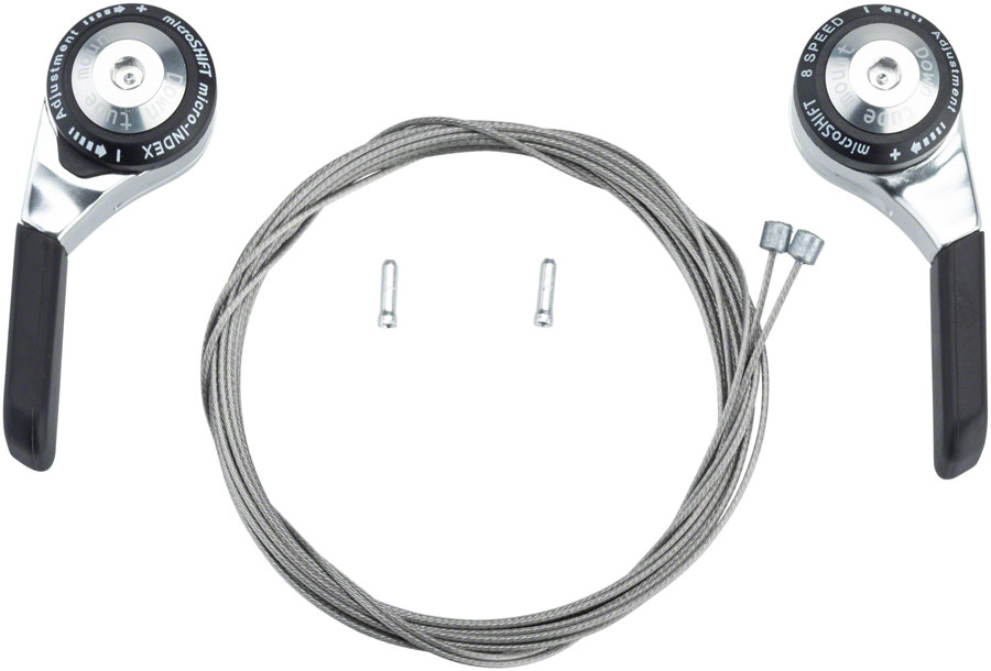microSHIFT Down Tube Shifters Set - 8/9-Speed Double/Triple Shimano Compatible - Image 4