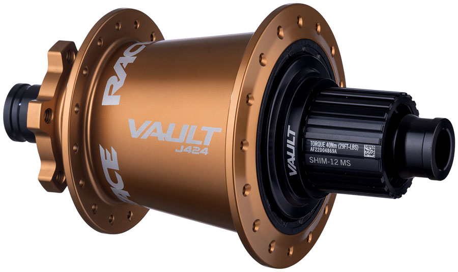 RaceFace Vault J-Bend 424 Rear Hub - 12 x 148mm 6-Bolt Micro Spline Kashmoney Gold 32H