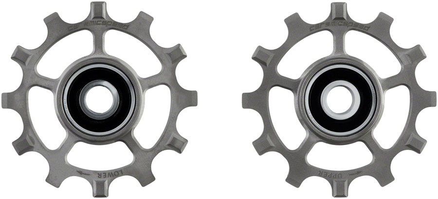 CeramicSpeed Pulley Wheels SRAM AXS Road 12-Speed - 12 Tooth Coated Races Titanium Raw