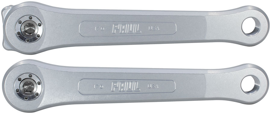 Paul Component Engineering 100% Pure Paul Crankset - 165mm Square Taper JIS Spindle Interface 3-Bolt Type Chainring Mount Silver