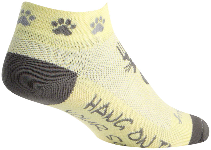 SockGuy Classic Scratch Socks - 1" Yellow/Gray Women's Small/Medium