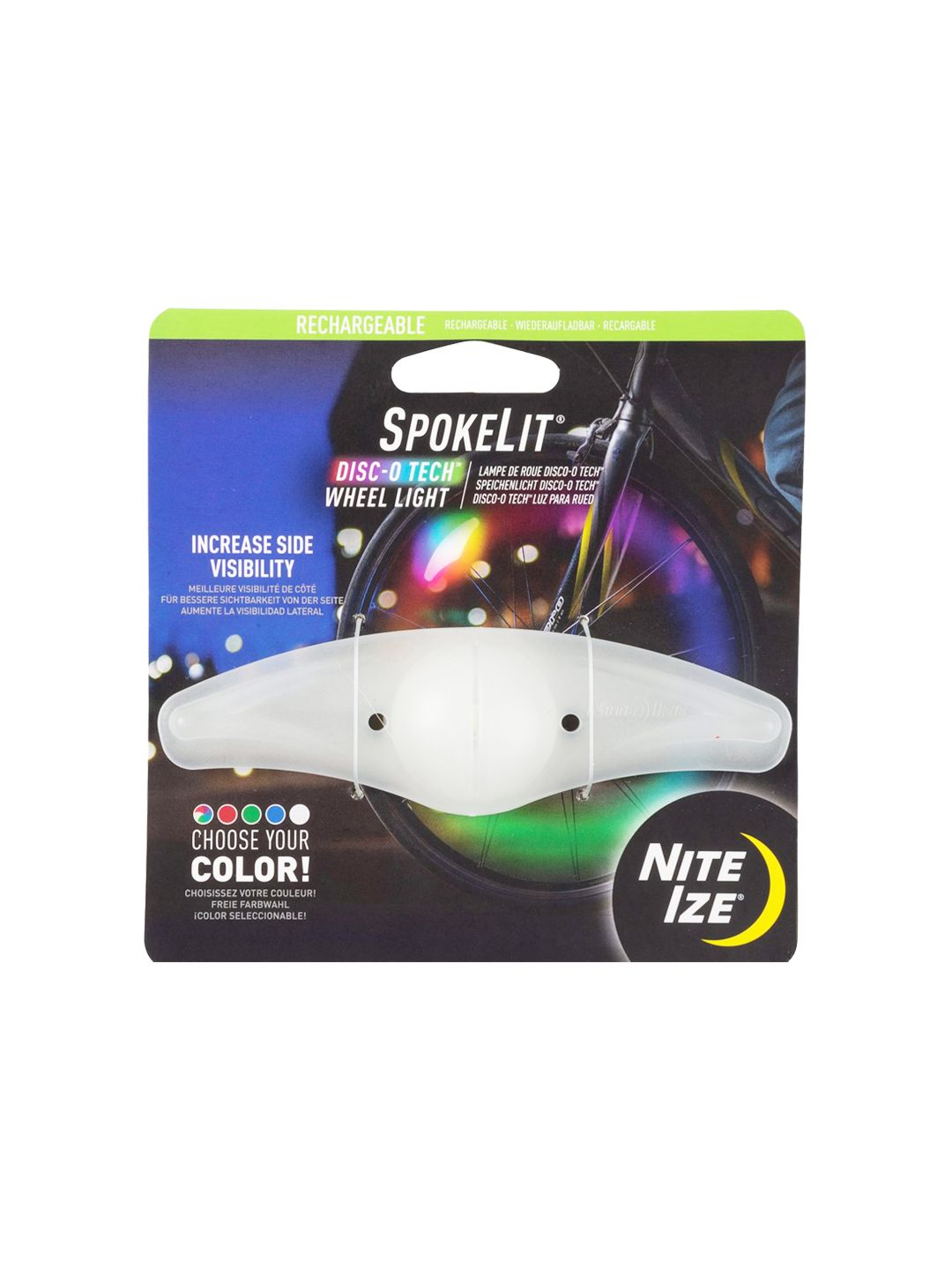 Nite Ize Spoke Lit Disc-O Tech Rechargeable LED PK/YL Light
