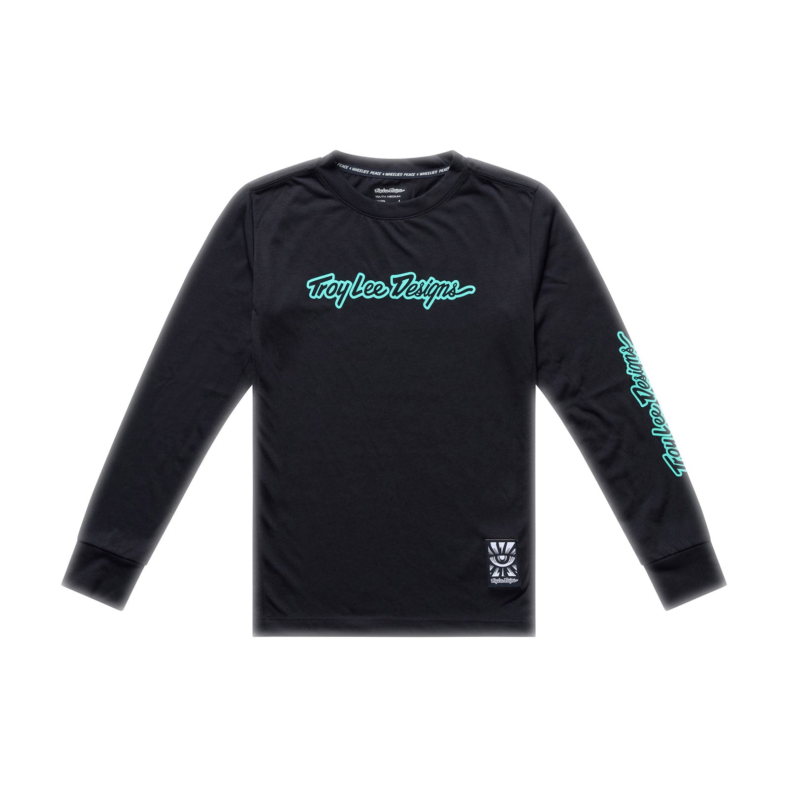 Youth Skyline Ride LS Tee Signature Black / Real Teal Youth Skyline Ride LS Tee Signature Black / Real Teal