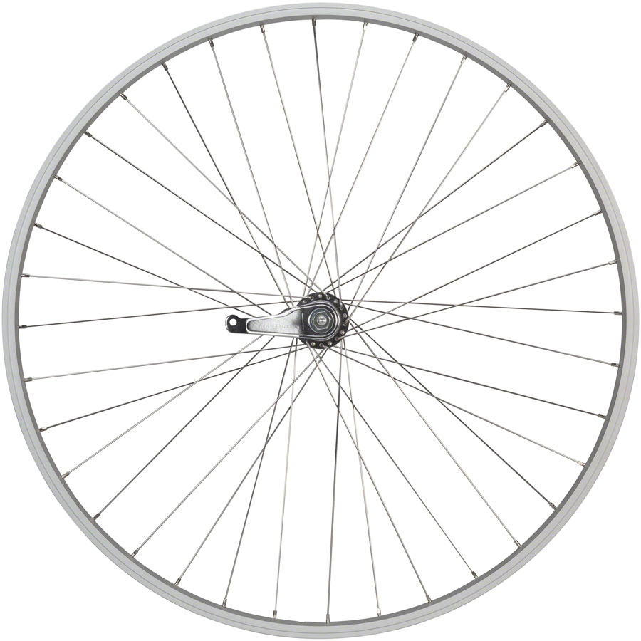 Quality Wheels Value Single Wall Series Coaster Brake Rear Wheel - 3/8" x 124mm, Coaster Brake, 3 Prong Cog, Silver - Image 2