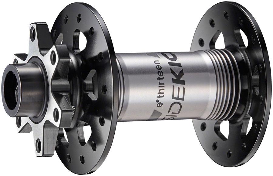 e*thirteen Sidekick Front Hub - 15 x 110mm 6-Bolt Disc BLK/Sterling Silver 28H