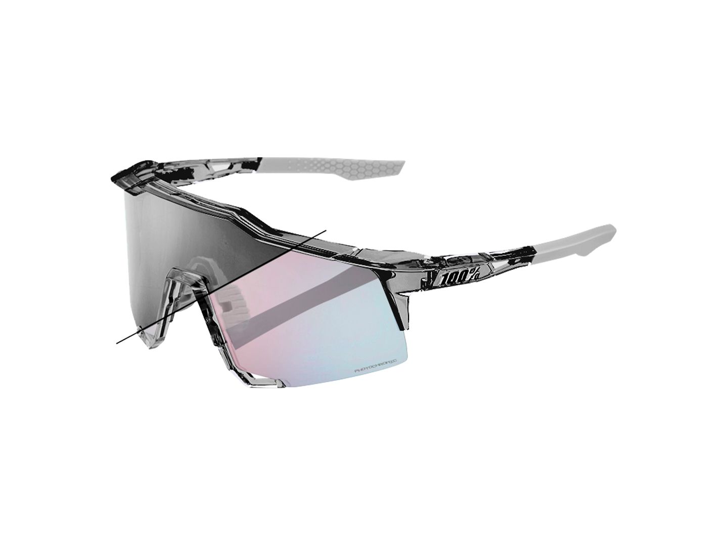 100% Speedcraft Photochromic Lens Grey/Gold Eyewear