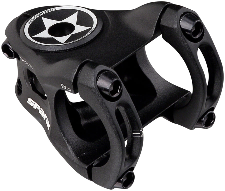 Spank Split Stem - 33mm 31.8 Clamp +/-0 1 1/8" Aluminum Black Spank Split Stem - 33mm 31.8 Clamp +/-0 1 1/8" Aluminum Black