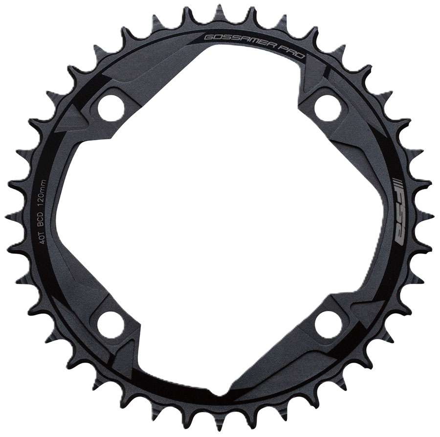 FSA Gossamer Pro Megatooth Chainring 1x 44T Tooth Count 120BCD 4-Bolt Pattern Narrow-Wide Profile – BLK