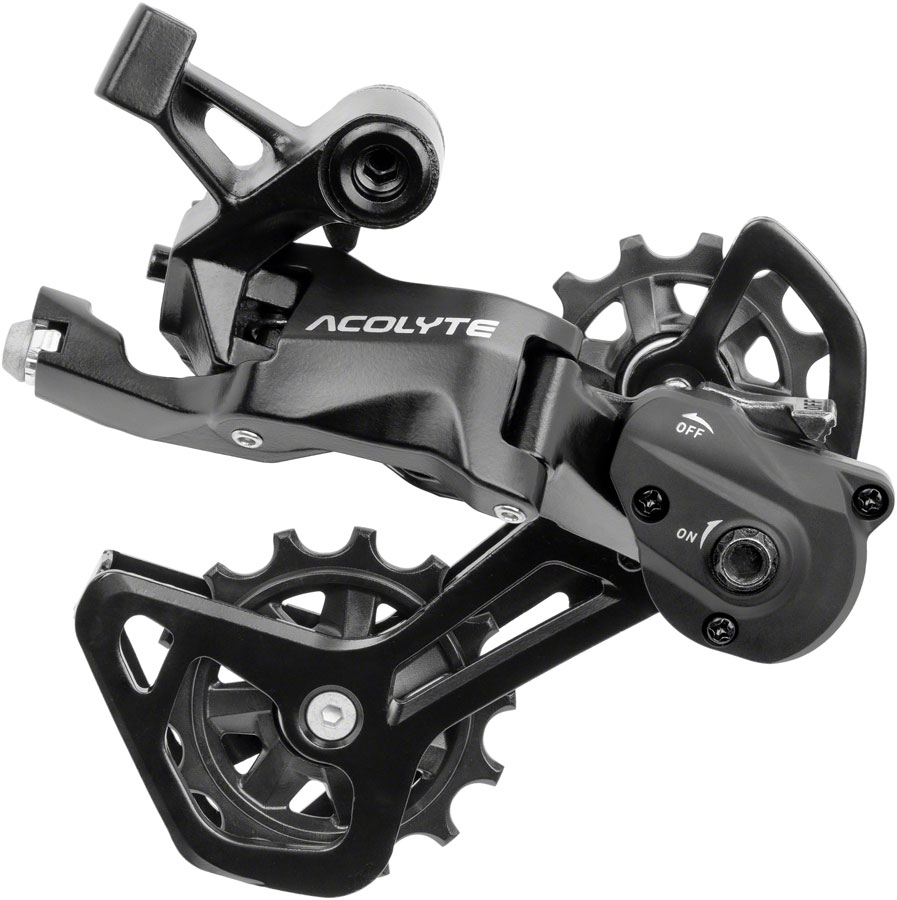 microSHIFT Acolyte RD-M5185M-B SpringLock Rear Derailleur - 8 Speed Medium Cage BLK SpringLock Chain Retention microSHIFT Acolyte RD-M5185M-B SpringLock Rear Derailleur - 8 Speed Medium Cage BLK SpringLock Chain Retention